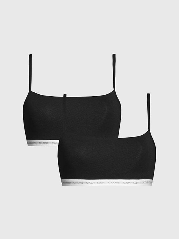 Calvin Klein USA 2 Pack String - CK One Womens Bra Black 5017493-ZM